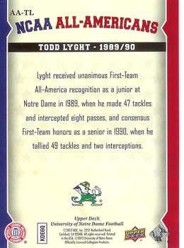 2013 Upper Deck University of Notre Dame - All Americans #AA-TL Todd Lyght Back