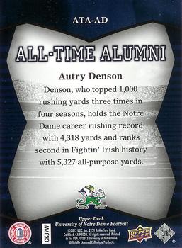 2013 Upper Deck University of Notre Dame - All Time Alumni #ATA-AD Autry Denson Back