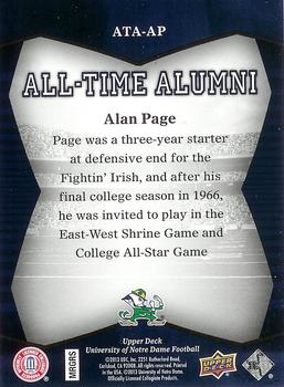 2013 Upper Deck University of Notre Dame - All Time Alumni #ATA-AP Alan Page Back