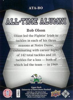 2013 Upper Deck University of Notre Dame - All Time Alumni #ATA-BO Bob Olson Back