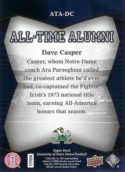 2013 Upper Deck University of Notre Dame - All Time Alumni #ATA-DC Dave Casper Back