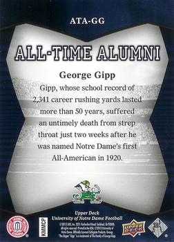 2013 Upper Deck University of Notre Dame - All Time Alumni #ATA-GG George Gipp Back