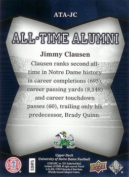 2013 Upper Deck University of Notre Dame - All Time Alumni #ATA-JC Jimmy Clausen Back