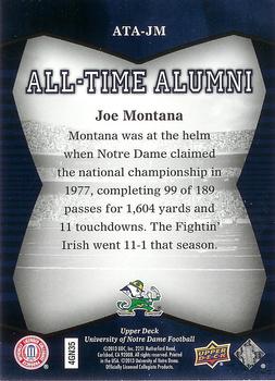 2013 Upper Deck University of Notre Dame - All Time Alumni #ATA-JM Joe Montana Back
