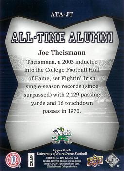 2013 Upper Deck University of Notre Dame - All Time Alumni #ATA-JT Joe Theismann Back