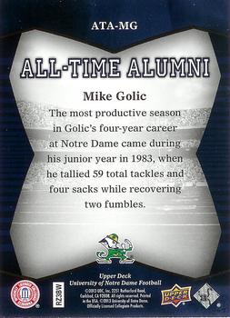 2013 Upper Deck University of Notre Dame - All Time Alumni #ATA-MG Mike Golic Back