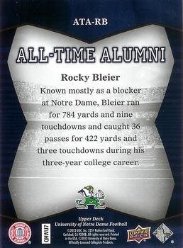 2013 Upper Deck University of Notre Dame - All Time Alumni #ATA-RB Rocky Bleier Back