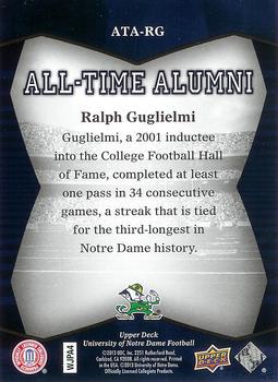 2013 Upper Deck University of Notre Dame - All Time Alumni #ATA-RG Ralph Guglielmi Back