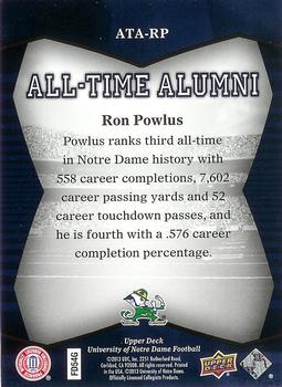 2013 Upper Deck University of Notre Dame - All Time Alumni #ATA-RP Ron Powlus Back