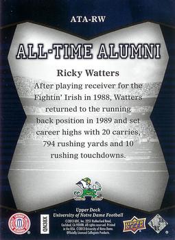 2013 Upper Deck University of Notre Dame - All Time Alumni #ATA-RW Ricky Watters Back