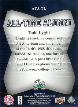 2013 Upper Deck University of Notre Dame - All Time Alumni #ATA-TL Todd Lyght Back