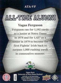 2013 Upper Deck University of Notre Dame - All Time Alumni #ATA-VF Vagas Ferguson Back