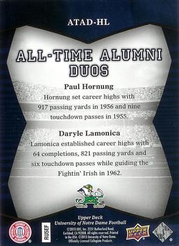 2013 Upper Deck University of Notre Dame - All Time Alumni Duos #ATAD-HL Paul Hornung / Daryle Lamonica Back