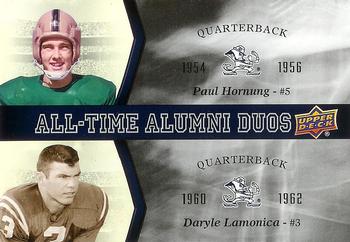 2013 Upper Deck University of Notre Dame - All Time Alumni Duos #ATAD-HL Paul Hornung / Daryle Lamonica Front