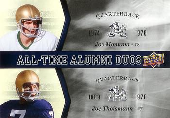 2013 Upper Deck University of Notre Dame - All Time Alumni Duos #ATAD-MT Joe Montana / Joe Theismann Front