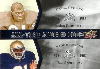 2013 Upper Deck University of Notre Dame - All Time Alumni Duos #ATAD-PB Alan Page / Tim Brown Front