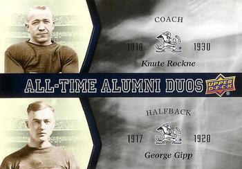 2013 Upper Deck University of Notre Dame - All Time Alumni Duos #ATAD-RG Knute Rockne / George Gipp Front