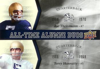 2013 Upper Deck University of Notre Dame - All Time Alumni Duos #ATAD-TH Joe Theismann / Terry Hanratty Front