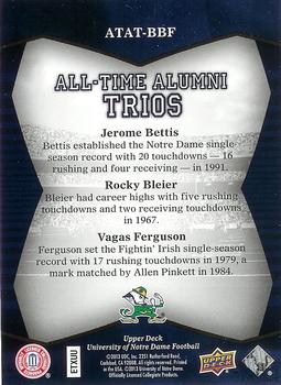 2013 Upper Deck University of Notre Dame - All Time Alumni Trios #ATAT-BBF Jerome Bettis / Rocky Bleier / Vagas Ferguson Back