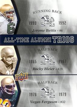 2013 Upper Deck University of Notre Dame - All Time Alumni Trios #ATAT-BBF Jerome Bettis / Rocky Bleier / Vagas Ferguson Front