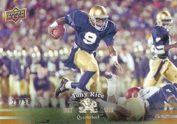 2013 Upper Deck University of Notre Dame - Gold #52 Tony Rice Front