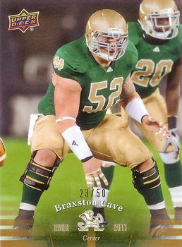 2013 Upper Deck University of Notre Dame - Gold #91 Braxston Cave Front