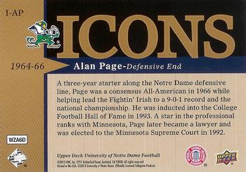 2013 Upper Deck University of Notre Dame - Icons #I-AP Alan Page Back