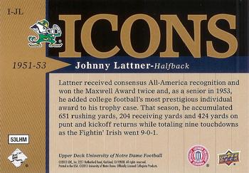 2013 Upper Deck University of Notre Dame - Icons #I-JL Johnny Lattner Back