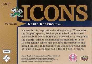 2013 Upper Deck University of Notre Dame - Icons #I-KR Knute Rockne Back