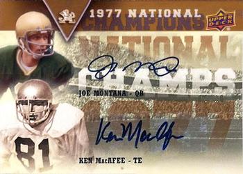 2013 Upper Deck University of Notre Dame - National Champions Duos Autographs #NC2-MM Joe Montana / Ken MacAfee Front
