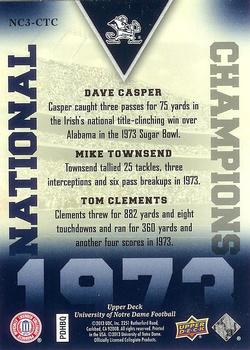 2013 Upper Deck University of Notre Dame - National Champions Trios #NC3-CTC Dave Casper / Mike Townsend / Tom Clements Back