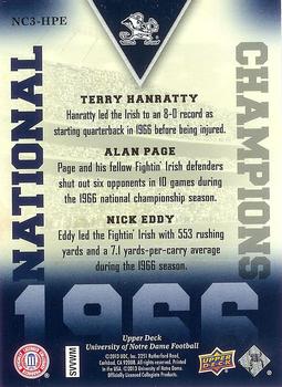 2013 Upper Deck University of Notre Dame - National Champions Trios #NC3-HPE Terry Hanratty / Alan Page / Nick Eddy Back