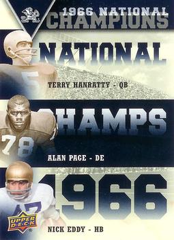 2013 Upper Deck University of Notre Dame - National Champions Trios #NC3-HPE Terry Hanratty / Alan Page / Nick Eddy Front