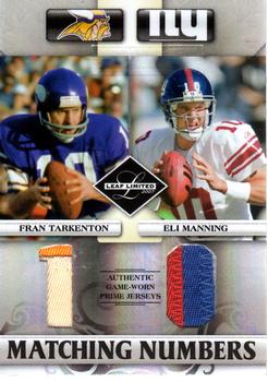 2007 Leaf Limited - Matching Numbers Jerseys Special Edition #MN-16 Fran Tarkenton / Eli Manning Front