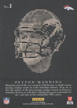 2013 Panini Elite - Panini Portraits Black #3 Peyton Manning Back