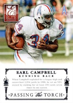 2013 Panini Elite - Passing the Torch Silver #9 Earl Campbell / Adrian Peterson Front