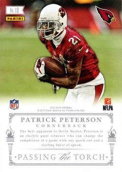 2013 Panini Elite - Passing the Torch Silver #18 Devin Hester / Patrick Peterson Back