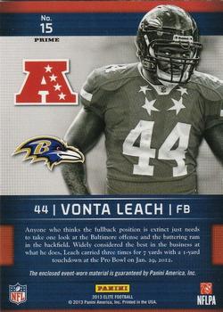 2013 Panini Elite - Pro Bowl Standouts Prime #15 Vonta Leach Back