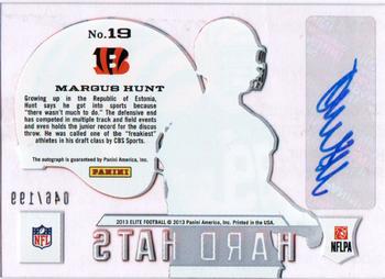2013 Panini Elite - Rookie Hard Hats Autographs #19 Margus Hunt Back