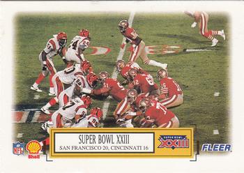 1995 Fleer Shell #1 Super Bowl XXIII Front