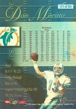 1998 Collector's Edge Super Bowl Card Show - Gold Foil #11 Dan Marino Back