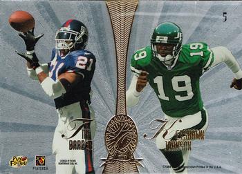 1998 Playoff Absolute SSD Hobby - Platinum Quads #5 Steve Young / Mike Alstott / Tiki Barber / Keyshawn Johnson Back