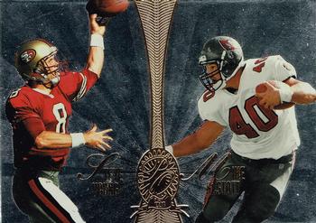 1998 Playoff Absolute SSD Hobby - Platinum Quads #5 Steve Young / Mike Alstott / Tiki Barber / Keyshawn Johnson Front
