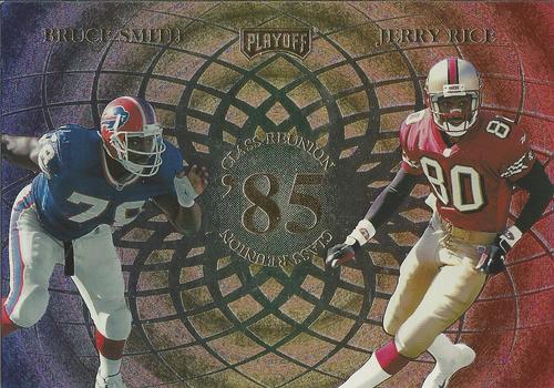 1998 Playoff Momentum SSD Hobby - Class Reunion 3x5 #NNO Bruce Smith / Jerry Rice / Doug Flutie / Andre Reed Front