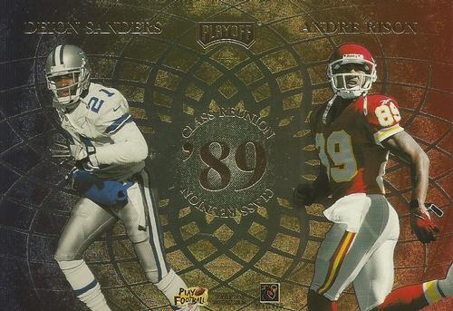 1998 Playoff Momentum SSD Hobby - Class Reunion Quads Jumbos #NNO Troy Aikman / Barry Sanders / Deion Sanders / Andre Rison Back
