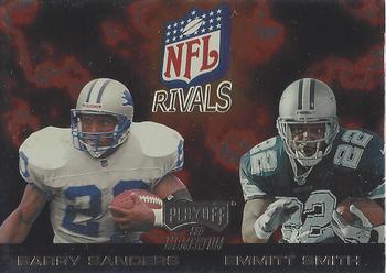 1998 Playoff Momentum SSD Hobby - NFL Rivals Gold #3 Barry Sanders / Emmitt Smith Front