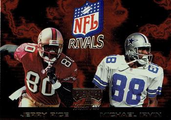 1998 Playoff Momentum SSD Hobby - NFL Rivals Gold #11 Jerry Rice / Michael Irvin Front