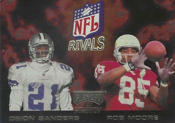 1998 Playoff Momentum SSD Hobby - NFL Rivals Gold #18 Deion Sanders / Rob Moore Front