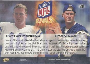 1998 Playoff Momentum SSD Hobby - NFL Rivals Gold #20 Peyton Manning / Ryan Leaf Back