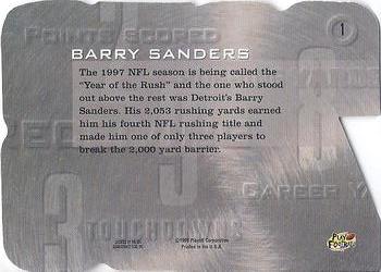1998 Playoff Prestige SSD Hobby - Inside the Numbers Die Cut #1 Barry Sanders Back